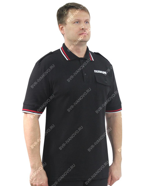 Рубашка Поло Полиция цв.Чёрный (БВР) - 2