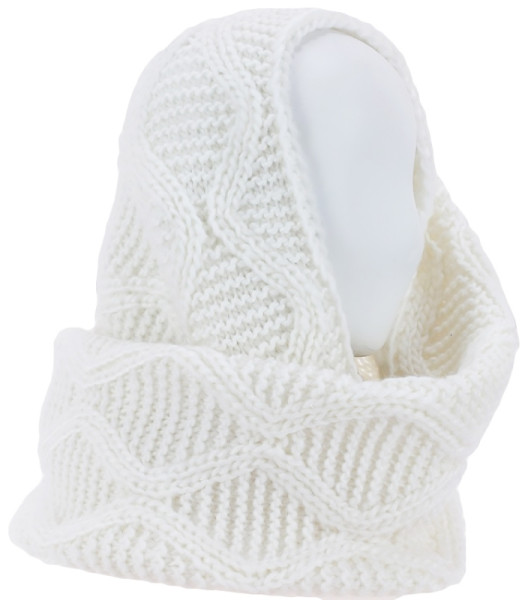 Снуд-шарф искусственная шерсть Арт:wa-16 белый волны 30х130 см (Соблазн)