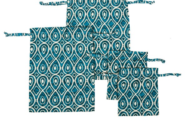 Набор мешочков для хранения Радушная хозяйка, арт 2185 - орнамент син  (Н)