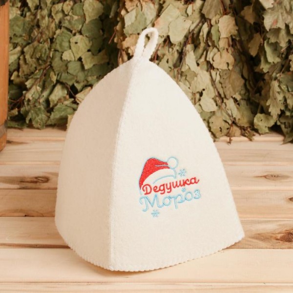 Набор банный: шапка и коврик Дедушка Мороз в пакете 3568551 - 2