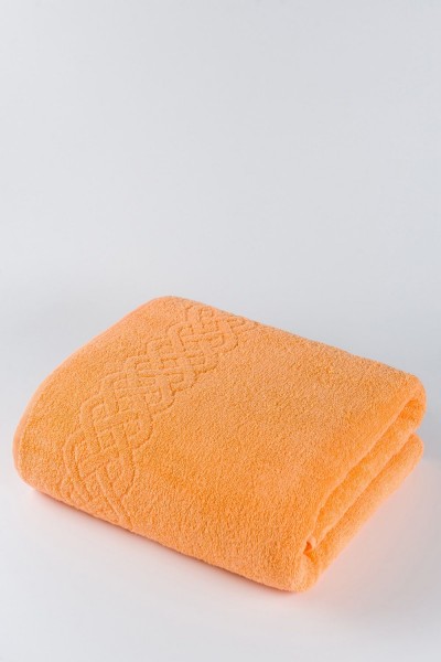 Полотенце махровое Plait - морковный  (Н)
