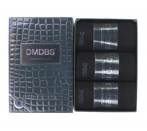 Дезодарированные мужские носки DMDBS AF-577 чёрные (размер 42-48) (3 пары)