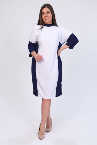 Платье 52254 - синий, белый  (Н)