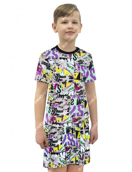 Комплект детский ЗАРНИЦА ЛЕТО с шортами цв.Граффити Ультрафиолет (БВР)