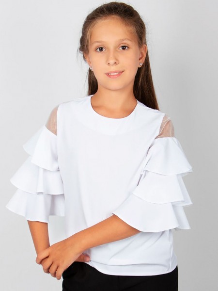 Блузка для девочки 0199-1 - белый  (Н)