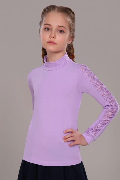 Блузка для девочки Каролина New арт.13118N - светло-сиреневый  (Н)
